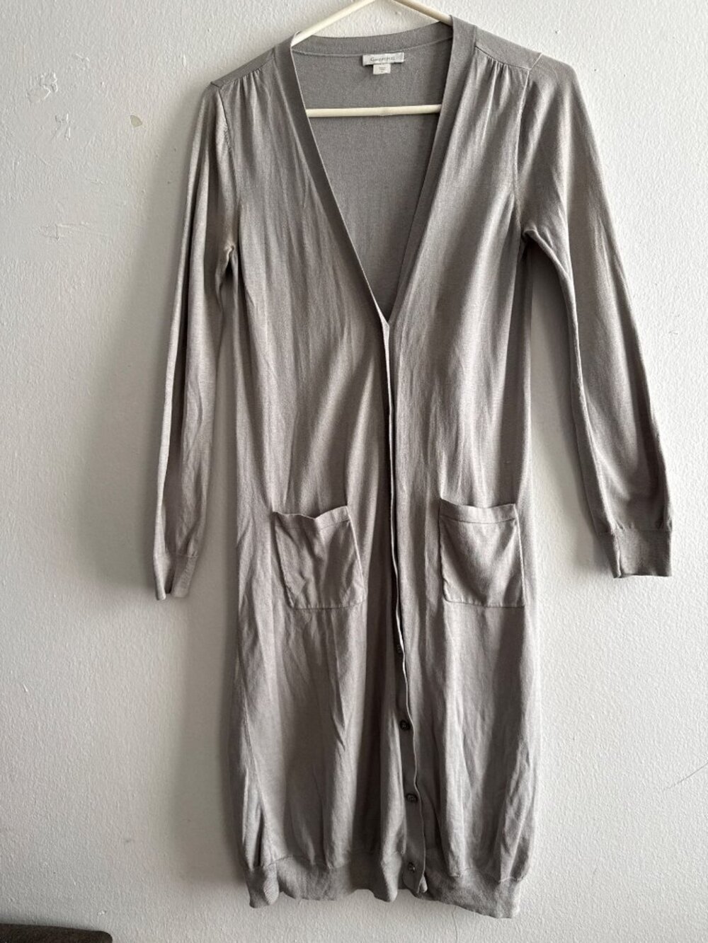 Garnet Hill Silk Blend Duster Long Cardigan Sweater Size Small